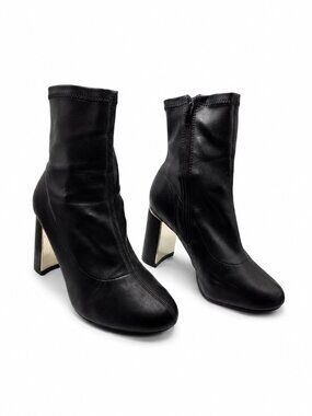 BCBGeneration Vianna Gold Heel Ankle Boots Black 7.5